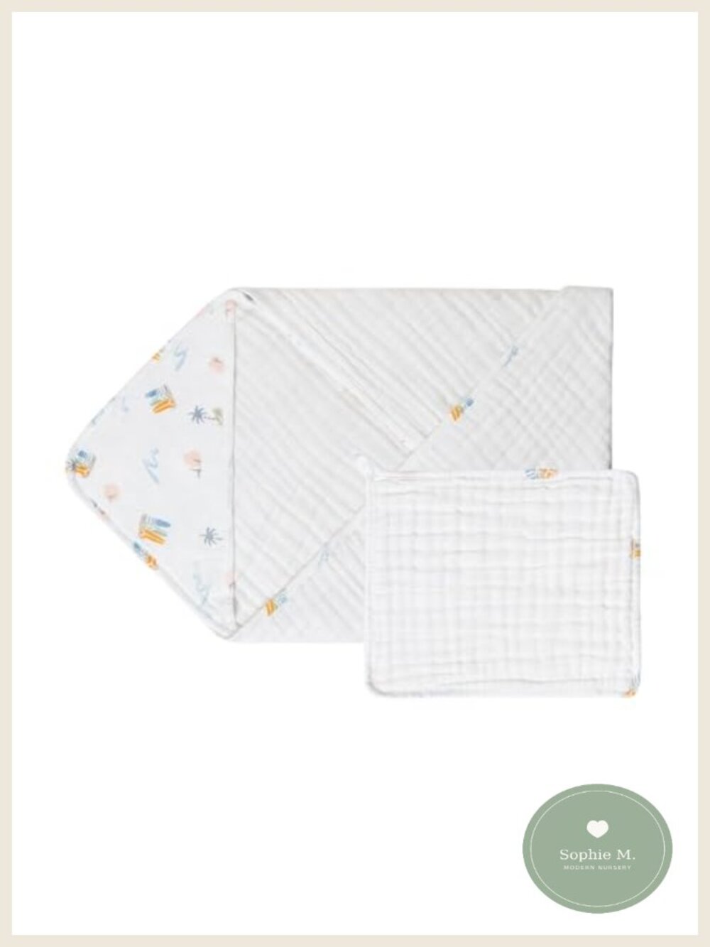 Organic Cotton 9-Layer Hooded Baby Bath Towel Ultra Absorbent Newborn Essential